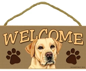 LABRADOR RETREVER= WELCOME-Wooden Plaque- 5" by 10" - Picture 1 of 1