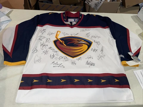 Nwt CCM Atlanta Thrashers Jersey 2005 Xl Team Auto Autograph Bondra Hossa Ilya Cover