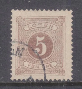 SWEDEN, POSTAGE DUE, 1877 perf 13, 5o. Brown, used. - Picture 1 of 1