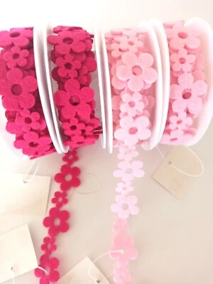4 Rollen Filzblüten-Filzband-Blumen-Filz-Blüten-Band-Bänder-Deko-Frühling - Bild 1 von 4