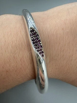 "Rara pulsera Roberto Coin Capri Plus plata de ley 925 rodolita púrpura 6,25""" Foto 1 de 4