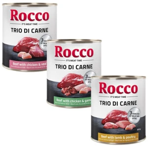 scatolette per cani Rocco Classic Trio di Carne 6 x 800 g Alimento umido per can - Foto 1 di 1