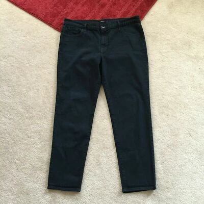 J Brand Jeans Womens 31 Johnny Mid Rise Boy Fit In Pitch Black W 34.5 x I 27 3/4 - Image 1 of 4