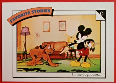 Disney COLLECTOR CARDS - Card #054 - PLUTO IN THE DOGHOUSE - IMPEL 1991 - Image 1 of 2