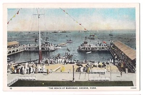 La SPIAGGIA di MARIANAO L'Avana CUBA Docks Barche Moli Cartolina WB - Foto 1 di 2