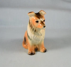 Vtg Norleans Japan Dog Figurine COLLIE Sitting 4" Tall Porcelain - Picture 1 of 8