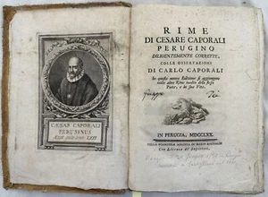 RIME DI CESARE CAPORALI PERUGINO PERUGIA 1770 PANICALE CASTIGLIONE DEL LAGO - Foto 1 di 4