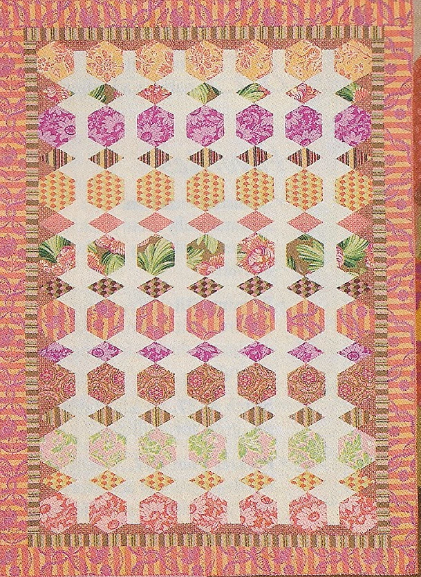 Hexagon Beads Quilt quilting pattern instructions (3 sizes) - Image 1 of 1