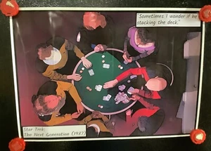 STAR TREK Next Generation Comicked Poster Poker Comic Hard To Find 16 1/2” X 12” - Picture 1 of 5