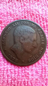 1878 Spain 10 Centimos Coin - Picture 1 of 3