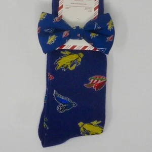 Set Calzini Coordinati Uomo Bowtie, Blu ESCA DA PESCA Bowtie e Calzini NUOVI - Foto 1 di 4