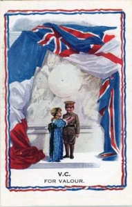 POSTAL PATRIÓTICA CÓMIC IMPRESA DE LA PRIMERA GUERRA MUNDIAL "V.C. PARA VALOR" POR A. A. NASH - Imagen 1 de 2