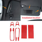 Red Carbon Fiber Interior Sun Visor Decorative Cover For Dodge Charger 2015-2022