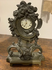 Vintage verzierter Bronze Taschenuhrständer mit Taschenuhr - Bild 1 von 7