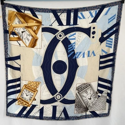 Bufanda de seda con estampado de reloj Cartier Foto 1 de 4