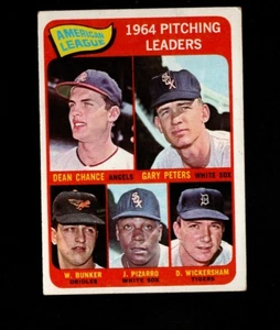 1965 Topps # 9 AL Pitching Leaders Vg-Ex - Foto 1 di 2