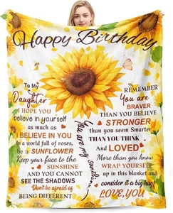 PUYTG Regalos para Hijas Adulto, Hija Cumpleaños Manta Girasol  - Imagen 1 de 8