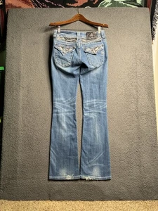 Vintage Miss Me Boot Cut Embellished Jeans size 27x33.5 Flare Y2K Cyber - Picture 1 of 20