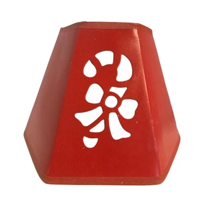 Vtg Christmas Candy Cane Cut Out Lampshade  Small 3.5"x6" Clip Fitter Red White  - Image 1 of 4