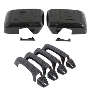 Side Mirror + Door Handle Covers Trims For Hummer H3 2005-2009 Carbon ABS Kits - Picture 1 of 22