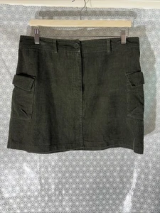 Womens New Look Uk 14 Dark Khaki Green Short Length Casual Corduroy Mini Skirt - Picture 1 of 7