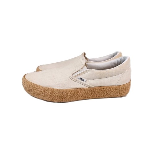 Slip on Vans lino e juta taglia 9 5 donna uomo taglia 8M SPEDIZIONE GRATUITA