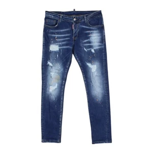 Dsquared2 Distressed Jeans Mens W32 L30 Blue Skinny Fit Stretch Denim - Picture 1 of 14