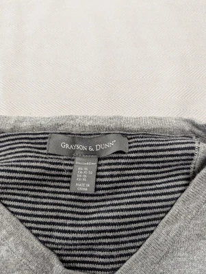 Suéter Grayson & Dunn XL Para Hombre Gris Pullover Manga Larga 100% Algodón Cuello en V Foto 1 de 4