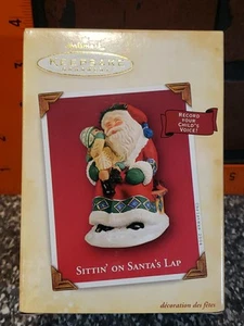 GENUINE HALLMARK 2004 SITTIN' ON SANTA'S LAP RECORDABLE ORNAMENT - Picture 1 of 9