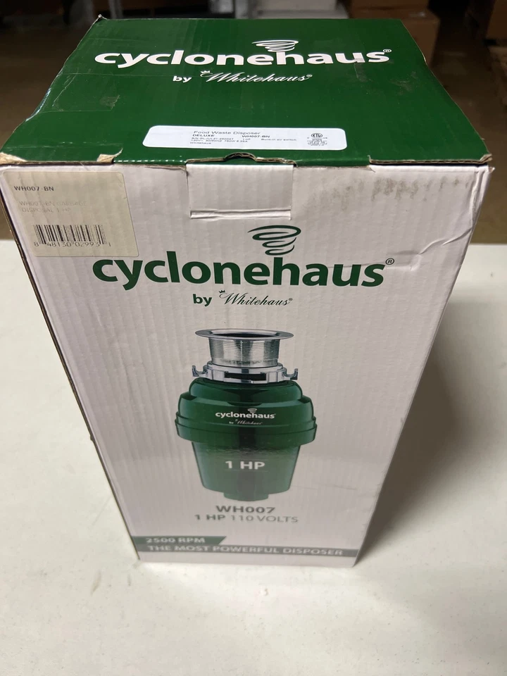 Eliminador de basura Whitehaus WH007-BN Cyclonehaus 1 HP SS - níquel cepillado Foto 1 de 2