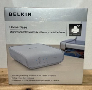 Belkin Home Base Print Server Wireless 4 Devices F5L049 New Sealed - Picture 1 of 5