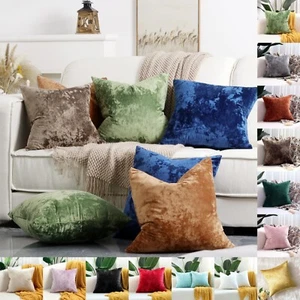 Crushed Velvet Cushion Cover Luxury Throw Pillow Case Cover 16" 18" 20" 22" 24" - Picture 1 of 38