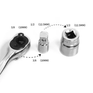 3/8 Zoll auf 1/2 Zoll Buchse auf Stecker Steckschlüssel Adapter Konverter Steckschlüssel Werkzeuge - Bild 1 von 76
