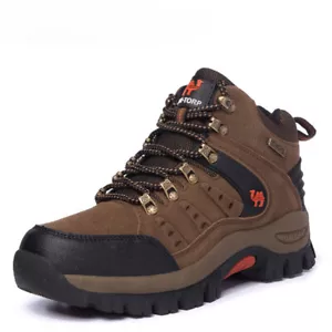 Waterproof Hiking Boots Men's Winter High Top Walking Shoes Outdoor Sneakers - Picture 1 of 15