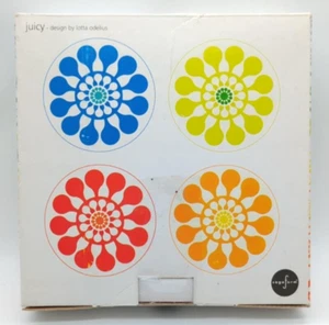 Set of 4 Sagaform Juicy Side Plates Blue Yellow Red Orange Lotta Edelius Design - Picture 1 of 17