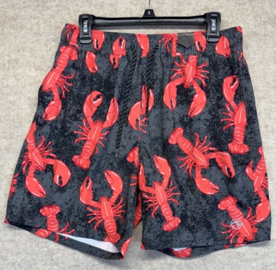 Pantalones Cortos de Natación Ocean Current Hombres XL Negro Rojo Langosta Forrado Bolsillo Elástico Foto 1 de 4