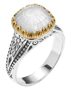 Konstantino Dome Silver 18k Gold MOP Doublet Ring DKJ970-313 S9 MSRP $690 - Picture 1 of 4