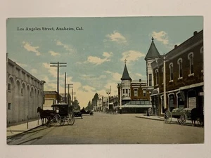 Vtg 1910s Anaheim California Postcard Center Los Angeles Street Downtown 1914 - Picture 1 of 8