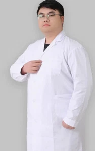 7XL Oversize Doctor Long sleeve Nurse Work Clothes Coat Medical Lab Uniform  - Picture 1 of 4