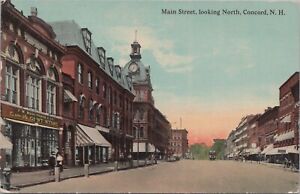 Main St. Looking North. Concord, NH 1915 Postcard
