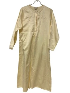 Jones New York Midi Nightgown Yellow Size S Long Sleeve Lace Trim Vintage - Picture 1 of 12