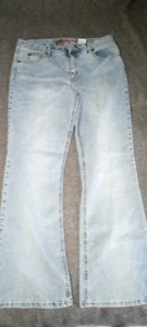 Mudd Jeans Vintage Y2K 90's Flare Womens Sz 15 Denim Blue Sandblast EUC - Picture 1 of 8