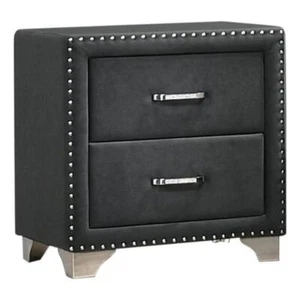 Coaster Melody 2-drawer Contemporary Velvet Upholstered Nightstand in Gray - Picture 1 of 7
