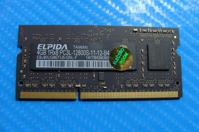 iMac A1418 Elpida 4GB 1Rx8 PC3L-12800S Memory RAM SO-DIMM EBJ40UG8EFU5-GNL-F - Image 1 of 2