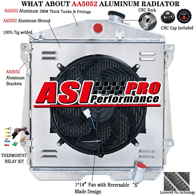 Ventilador de cubierta de radiador de 4 filas para Chevy Fleetline FleetMaster L6 1943-1948 1947 1946 Foto 1 de 4