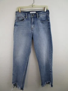 Hidden Jeans Tracey High Rise Frayed Hem Straight Crop Size 28 Womens - Picture 1 of 13