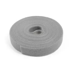 Grey Hook & Loop Back To Back Strap Tape Roll Tape 1cm 2cm 3cm 4, 5 Wide x 5m - Picture 1 of 6