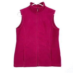 LL Bean Polartec Fleece Full Zip Mock Neck Sweater Vest Womens S Regular Red - Picture 1 of 7