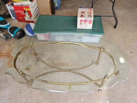 Hollywood Regency Italian Scalloped Glass Top Coffee Table Cover