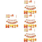  4 Sets Decoration for Party Happy Birthday Decorations Little Orange Card Cake